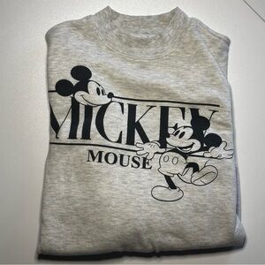 Disney Gray Mickey Mouse Crew Neck Sweater